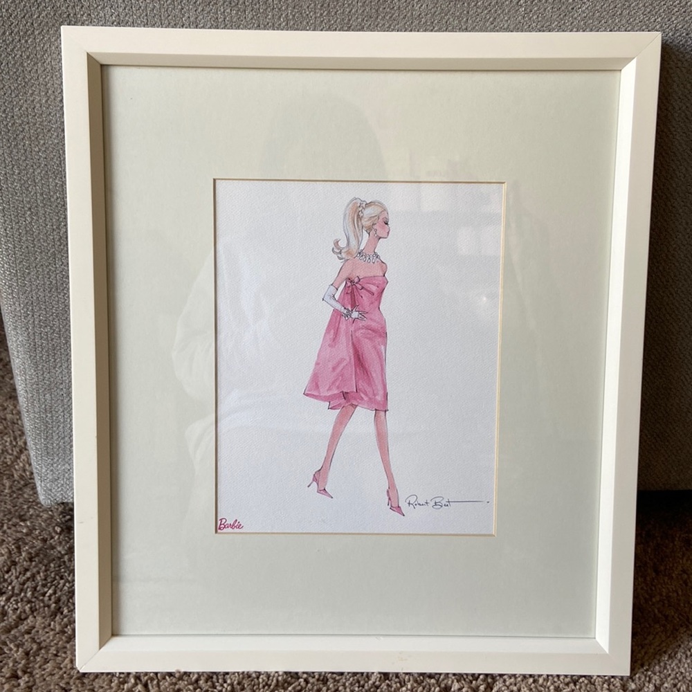 Pink dress Barbie art work